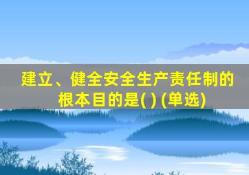 建立、健全安全生产责任制的根本目的是( ) (单选)